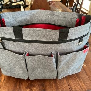 Skiphop HeatherGray Duo Double Signature Diaper Bag